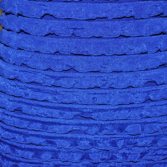 Forever 21 Royal Blue Multiple Rows of Ruffles Sleeveless Silk Dress - Picture 3 of 5